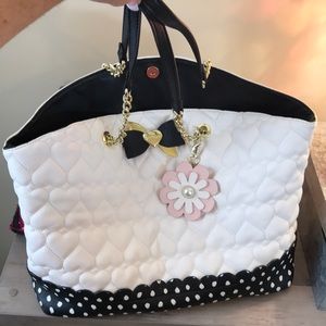 Authentic Betsey Johnson Quilted Heart Handbag